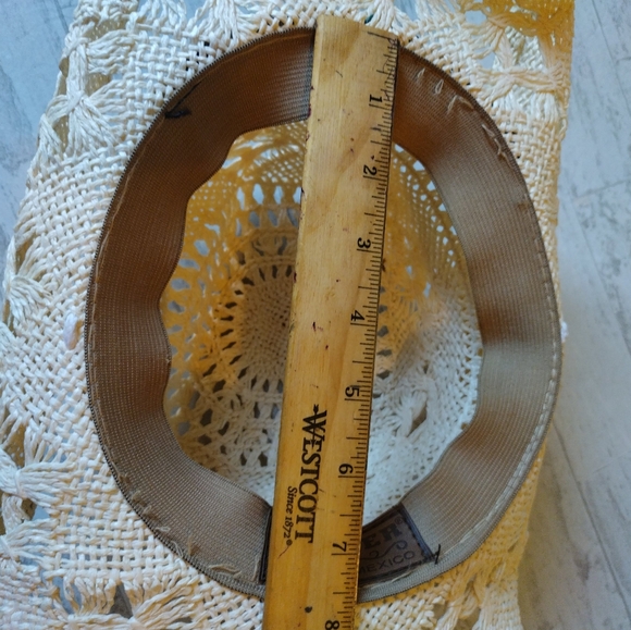 Som-Her Straw Cowboy Hat Western Boho Unisex Cross Cowgirl Excellent - Picture 9 of 11